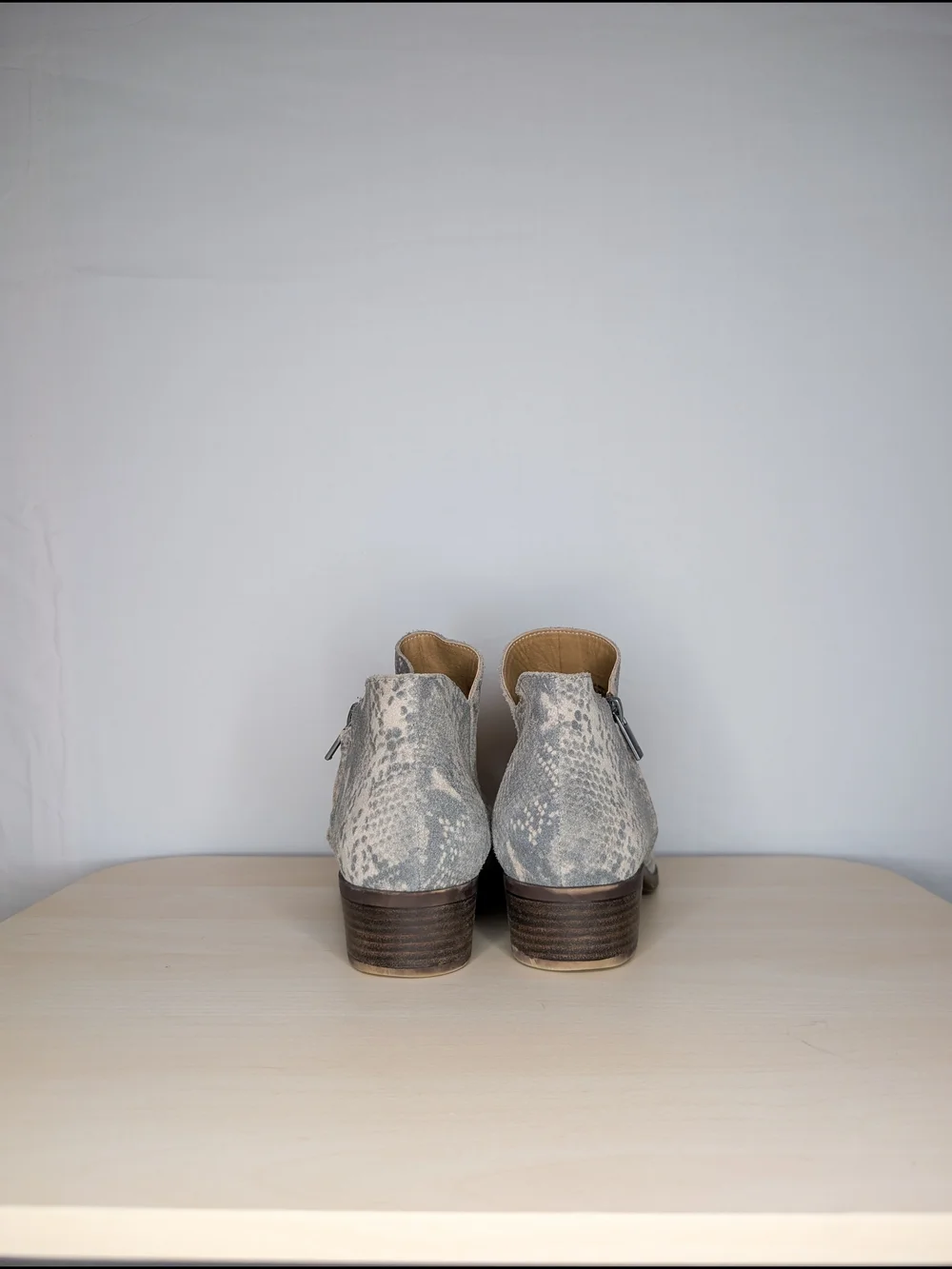 Lucky Brand Women’s Faux Snake-Print Ankle Boots Almond Toe